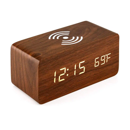 Multifunctional LED Digital Alarm Clock with Wireless Charging